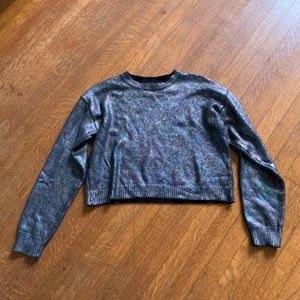 Oil spill cropped sweater